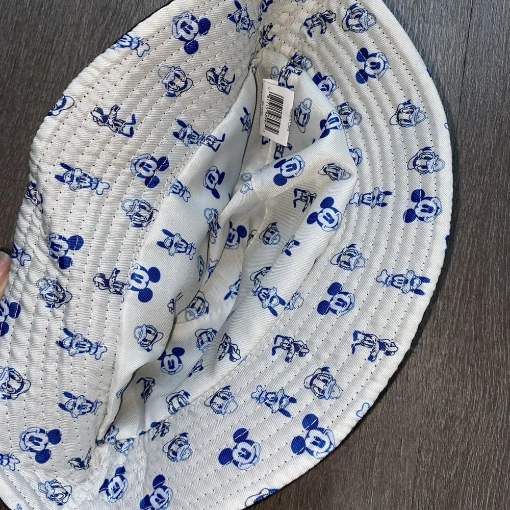 Mickey Mouse Clubhouse Reversible Blue & White Bucket Hat Goofy Donald One Size